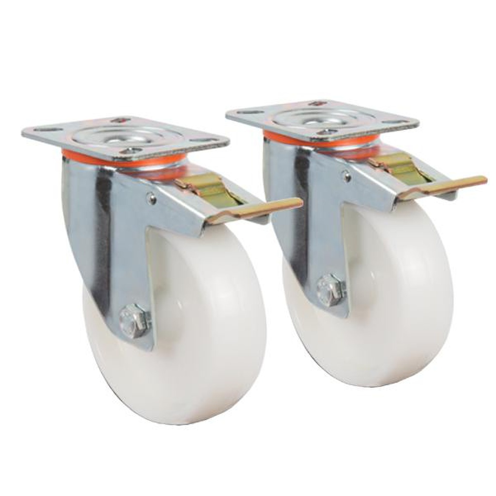 80MM CASTOR WHEELS WITH BRAKE, SET OF 2