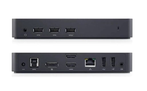 Dell D3100 - docking station - USB - 2 x HDMI, DP - GigE