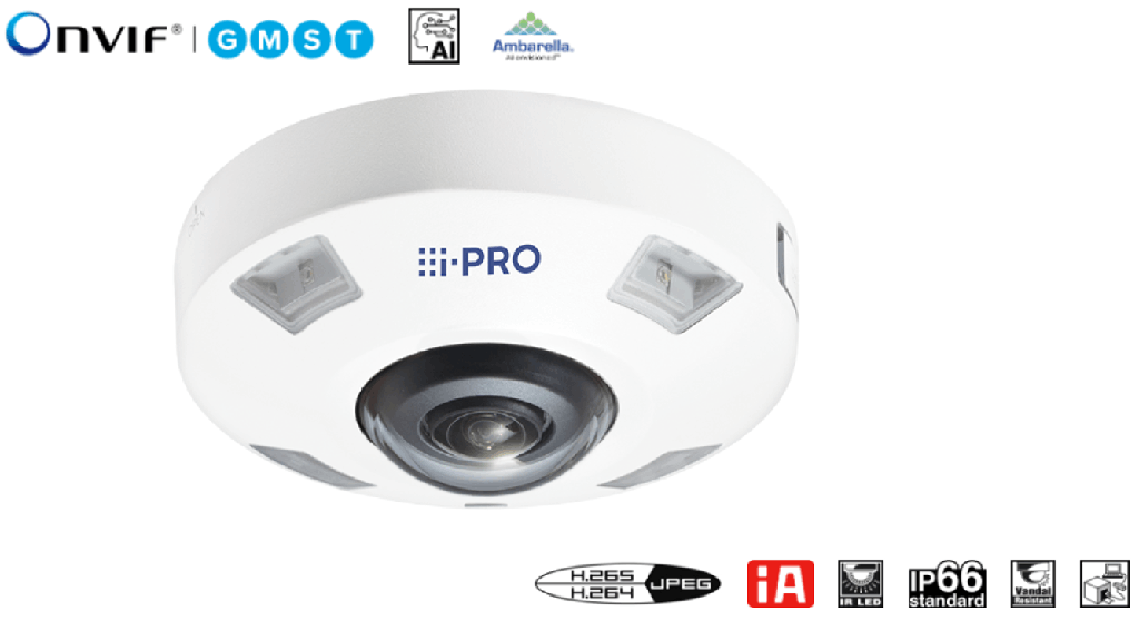 I-PRO AI 12MP OUTDOOR FISHEYE 360 CAMERA, IR