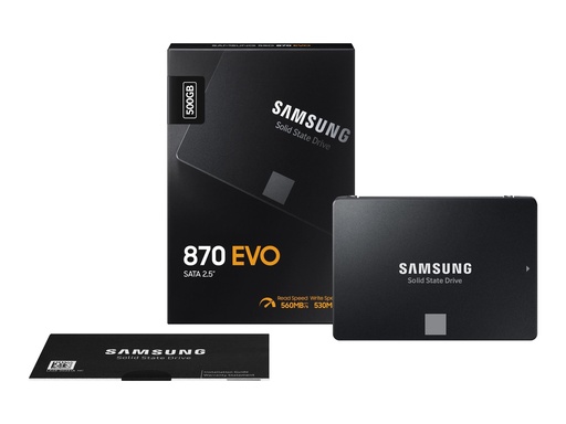 [MZ-77E500BW] SAMSUNG (870 EVO) 500GB, 2.5" INTERNAL SATA SSD, 560R/530W MB/s, 5YR WTY